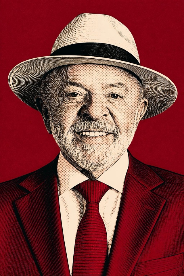Retrato serigráfico de Luiz Inácio Lula da Silva
