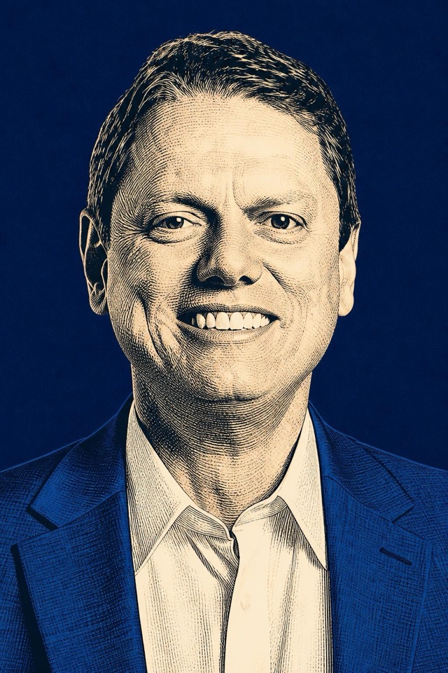 Retrato serigráfico de Tarcísio de Freitas